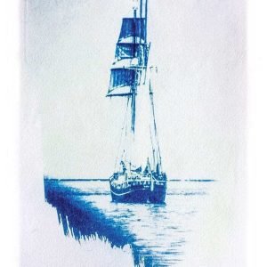 Carte postale 10x15 Cyanotype Bateau
